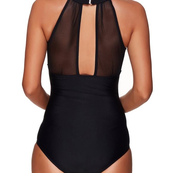 Sz 3XL One Piece Tummy Control V Neck Vintage Swimsuit X0020CT0OJ - Picture 2 of 5